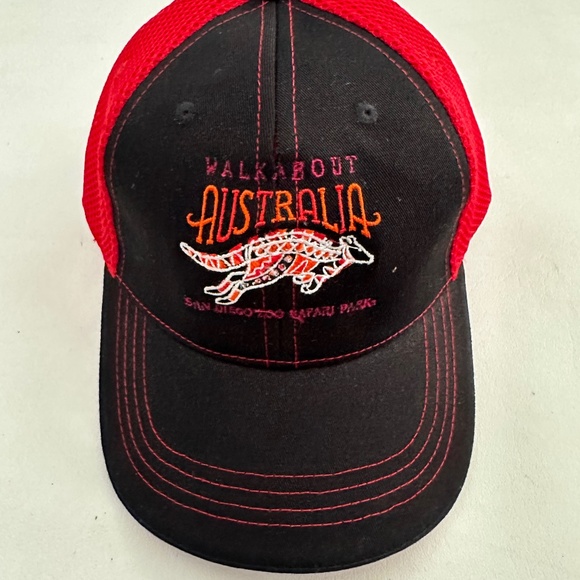 New San Diego Zoo Australia Logo Red Baseball Cap Hat One Size - Picture 1 of 4